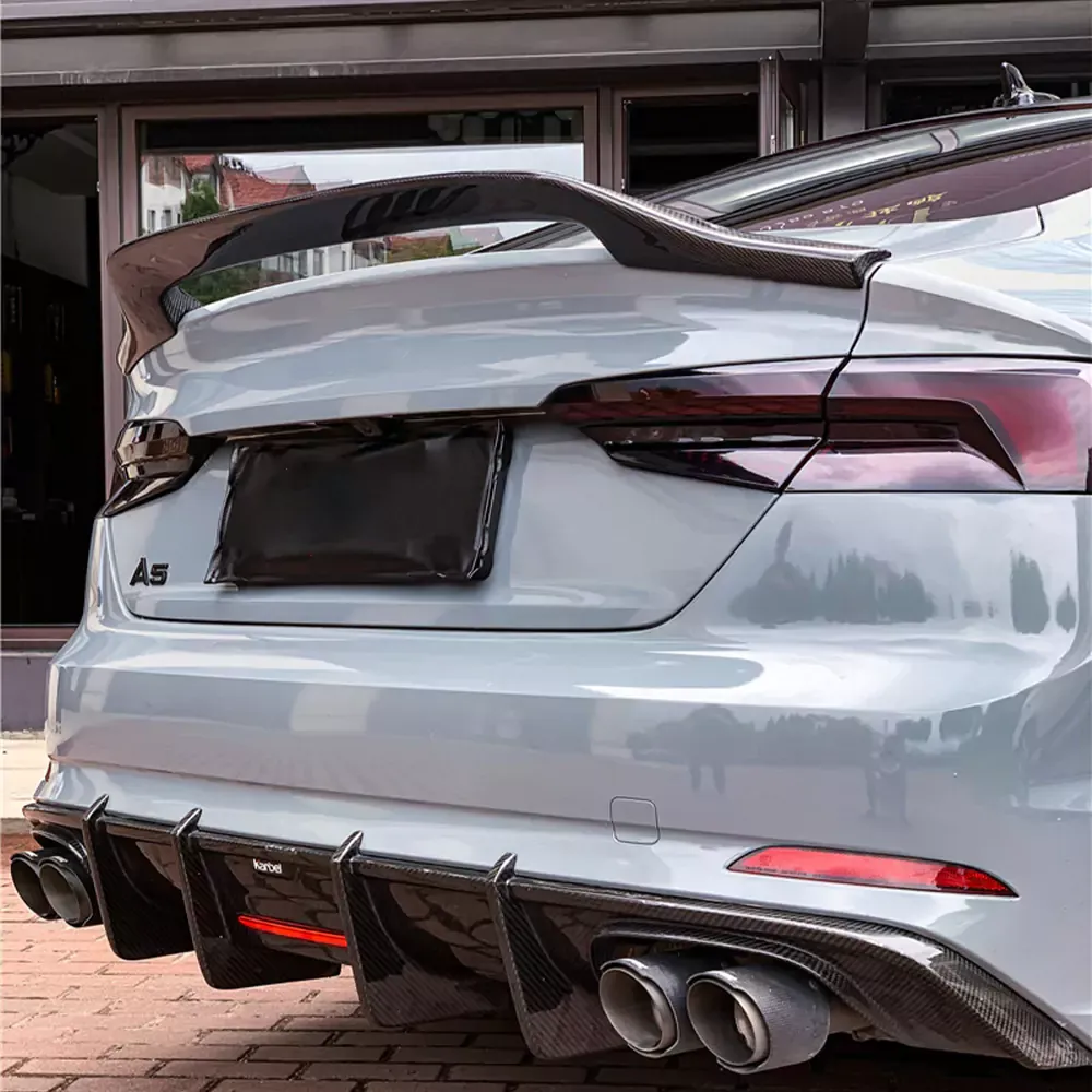 Audi Carbon Fiber Aerodynamic Hollow-Out Rear Spoiler for 2017-2021 A4/S4 & A5/S5/RS5 Sportback