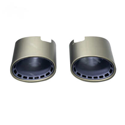 Asign - 2018-2025 Cayenne Coupe Turbo GT Stainless Steel Exhaust Tip in Silver Blue Color