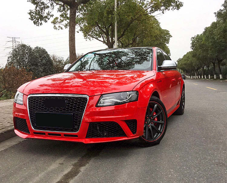 2008-2012 Audi RS4 Front Bumper For A4/S4 B8 Body Kits With Fog Light Grille Honeycomb Grille | RS4 Front Bumper
