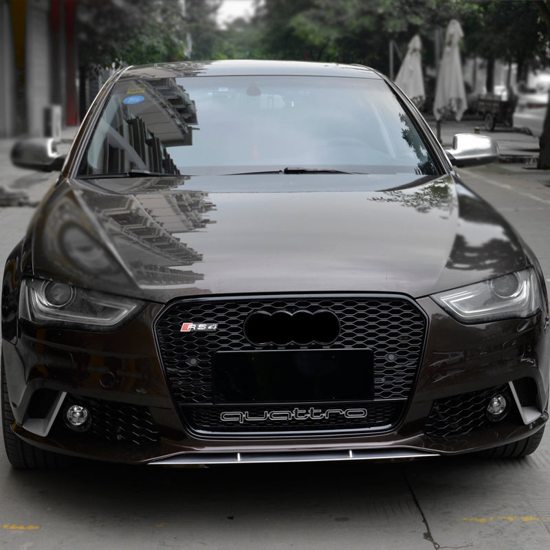 2013-2016 Audi RS4 Honeycomb Grille With Quattro In Lower Mesh For Audi A4 S4 B8.5