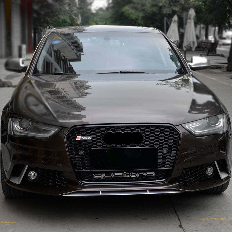 2013-2016 Audi RS4 Honeycomb Grille With Quattro In Lower Mesh For Audi A4 S4 B8.5