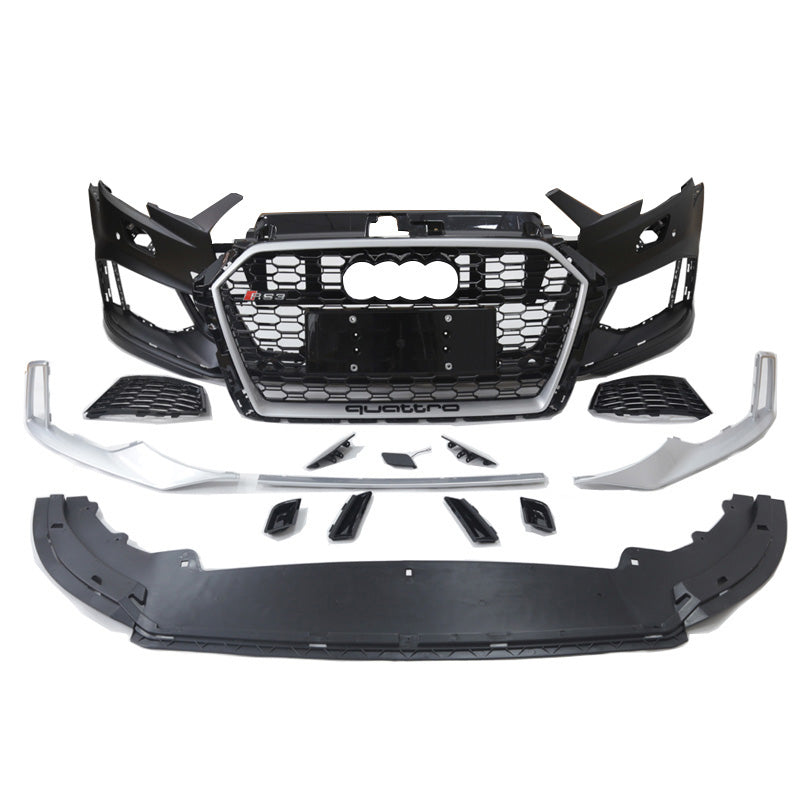 2017-2019 Audi RS3 Front Bumper For A3/S3 8V.5 Body Kits With ACC Honeycomb Grille Front Lip For | RS3 Bumper