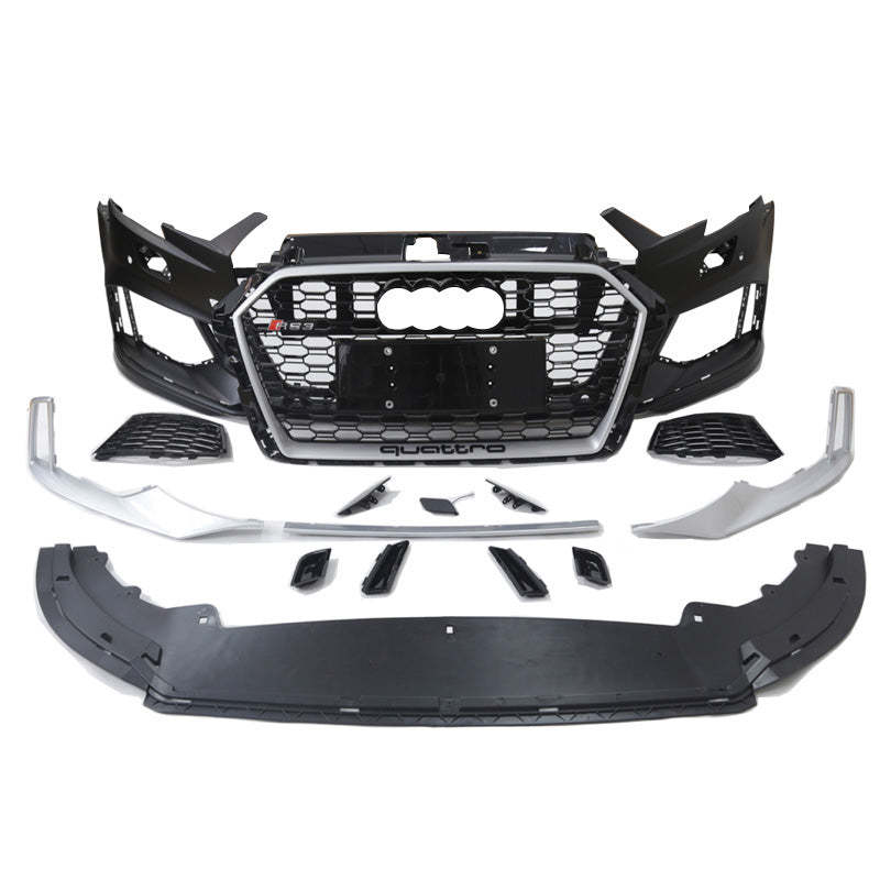 2017-2019 Audi RS3 Front Bumper For A3/S3 8V.5 Body Kits With ACC Honeycomb Grille Front Lip For | RS3 Bumper