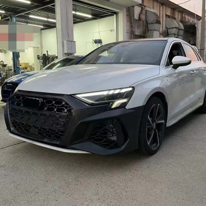 2020-2024 Audi RS3 Front Bumper For A3/S3 8Y Body Kits With ACC Fog Light Grille Honeycomb Grille Front Lip | RS3 Bumper