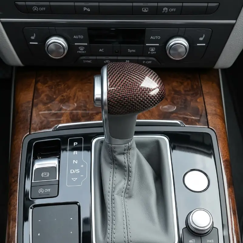 Asign Replacement Carbon Fiber Gear Shift Knob Cover For Audi A4/A5/A6/Q5/Q7