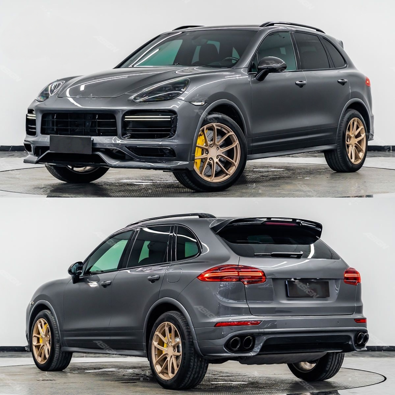 Asign - High Quality 11-14 Cayenne Car Bumper Kit Old to New 9Y0.1 SD Bar with Light+TKT Front Bar and 958.2 Rear Kit