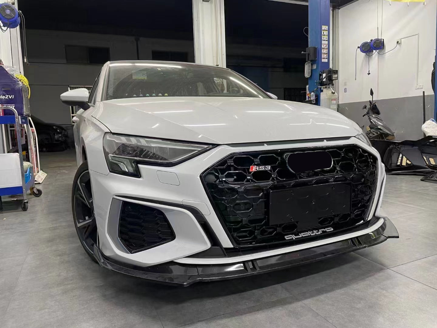 2020-2024 Audi RS3 Front Bumper For A3/S3 8Y Body Kits With ACC Fog Light Grille Honeycomb Grille Front Lip | RS3 Bumper