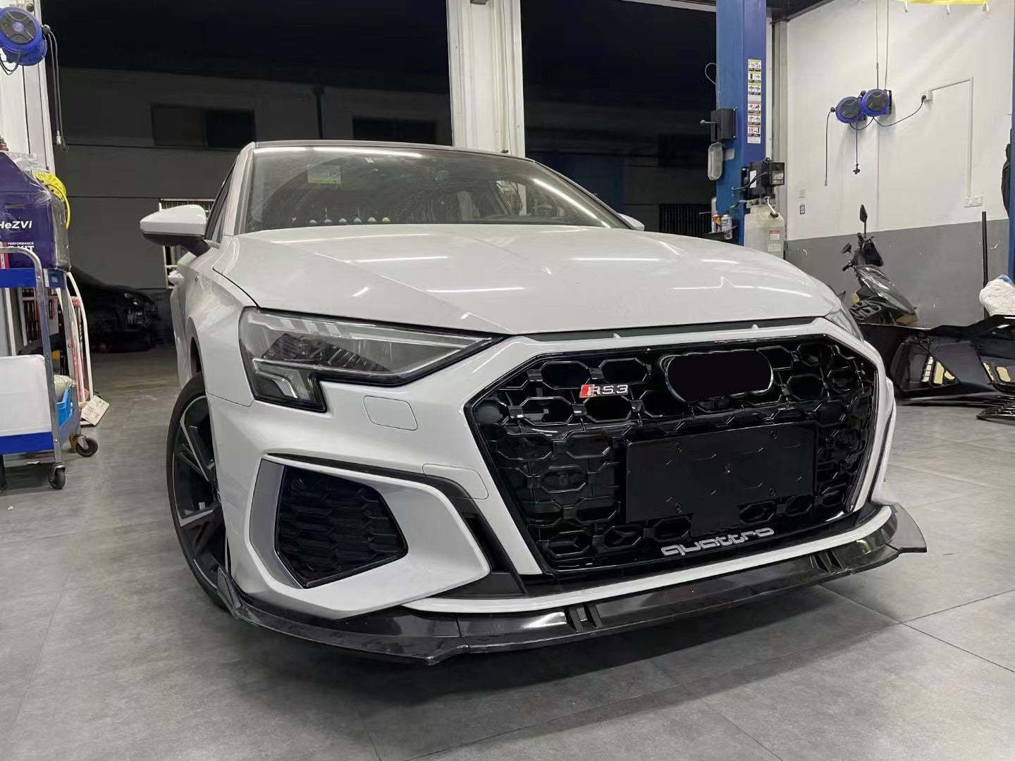 2020-2024 Audi RS3 Front Bumper For A3/S3 8Y Body Kits With ACC Fog Light Grille Honeycomb Grille Front Lip | RS3 Bumper