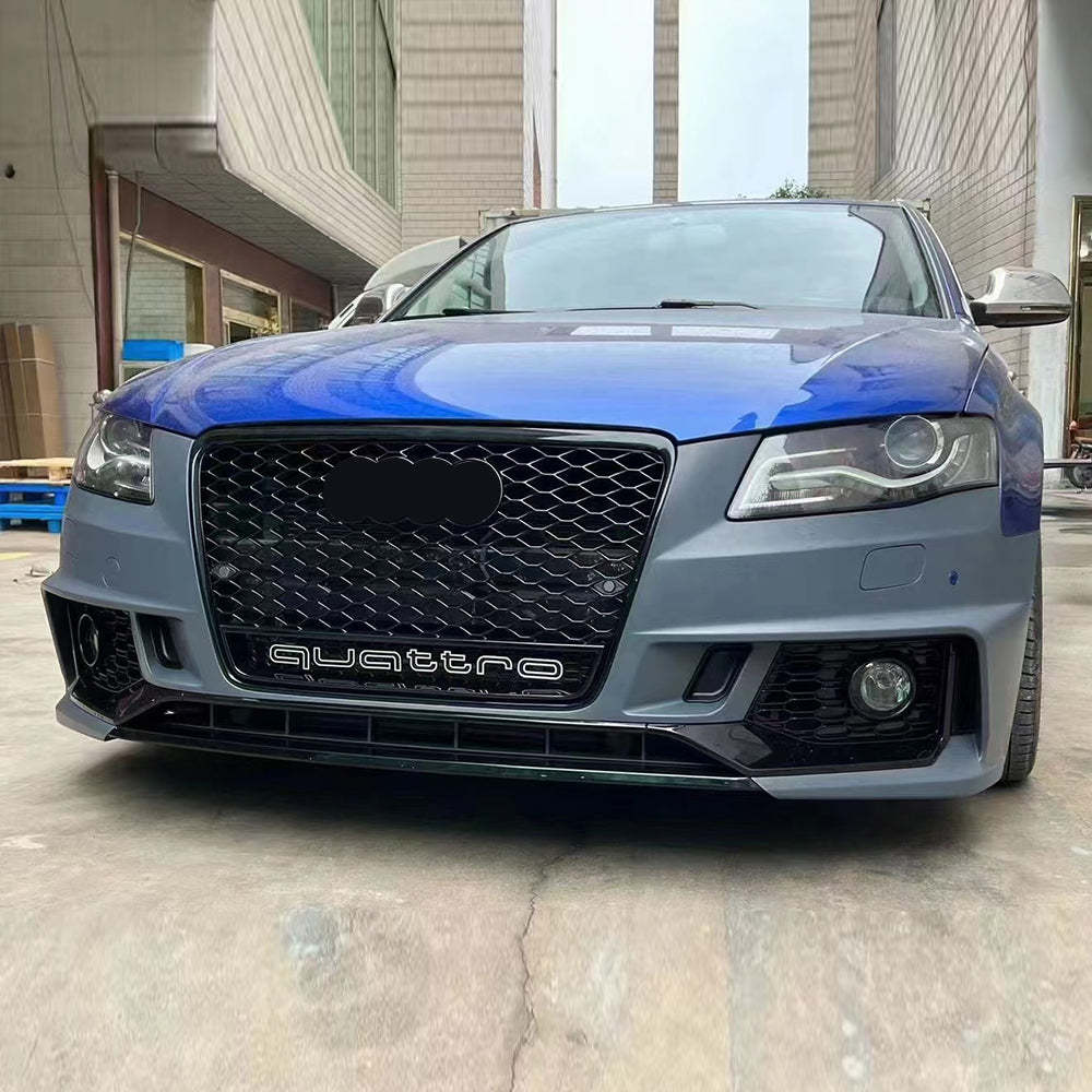 2008-2012 Audi RS4 Front Bumper For A4/S4 B8 Body Kits With Fog Light Grille Honeycomb Grille | RS4 Front Bumper