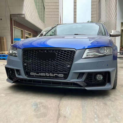 2008-2012 Audi RS4 Front Bumper For A4/S4 B8 Body Kits With Fog Light Grille Honeycomb Grille | RS4 Front Bumper