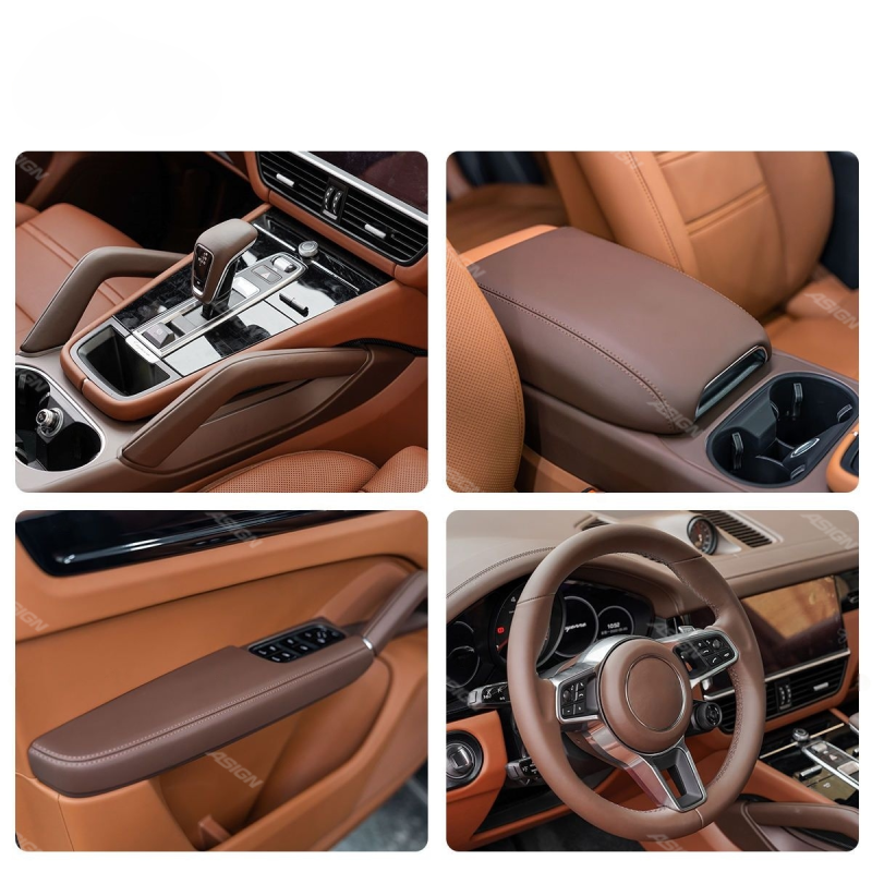 Asign - 2018-2023 for Porsche for Cayenne Real Leather Upholstery Kit Popular Style Interior Upgrade Using PU Leather