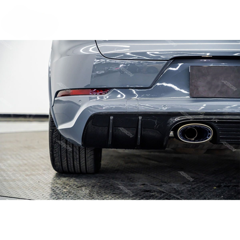 Asign - 2018-2025 Cayenne Coupe Turbo GT Stainless Steel Exhaust Tip in Silver Blue Color