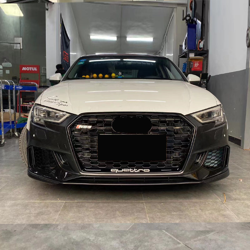 2017-2019 Audi RS3 Front Bumper For A3/S3 8V.5 Body Kits With ACC Honeycomb Grille Front Lip For | RS3 Bumper