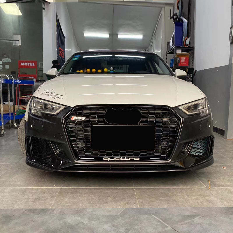 2017-2019 Audi RS3 Front Bumper For A3/S3 8V.5 Body Kits With ACC Honeycomb Grille Front Lip For | RS3 Bumper