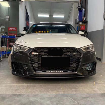 2017-2019 Audi RS3 Front Bumper For A3/S3 8V.5 Body Kits With ACC Honeycomb Grille Front Lip For | RS3 Bumper