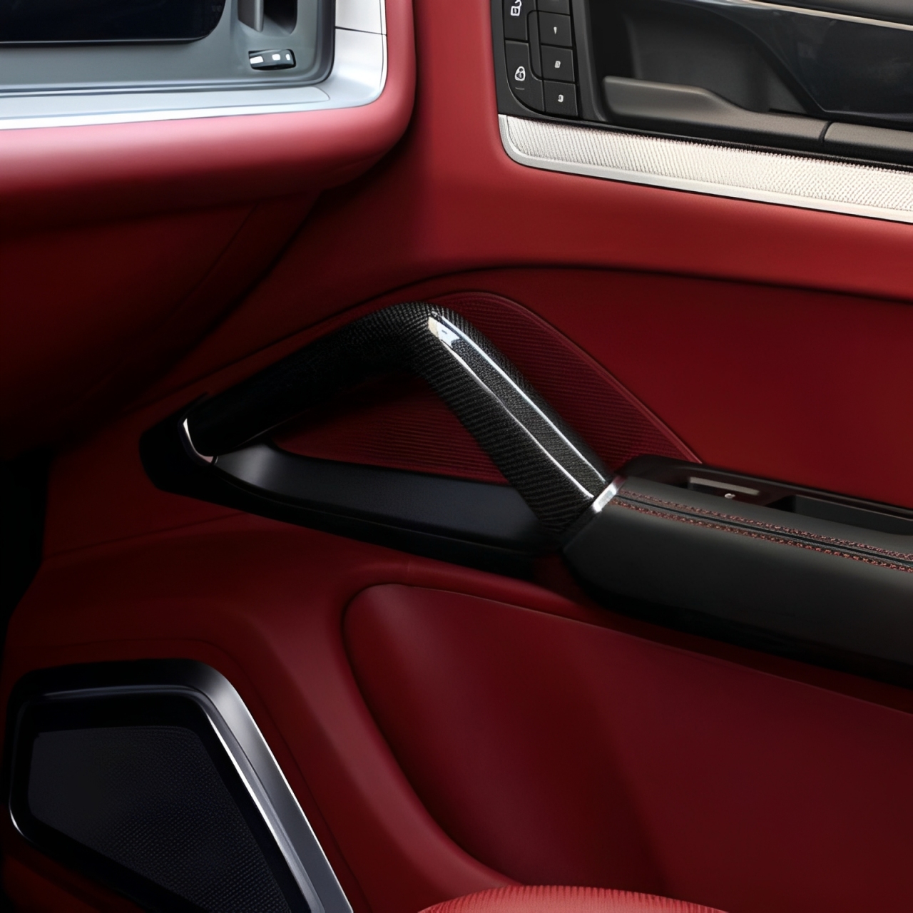 Asign Carbon Fiber Center Console Armrest Trim Set (6-Piece) for Porsche Cayenne (2018–2024, 9A0)