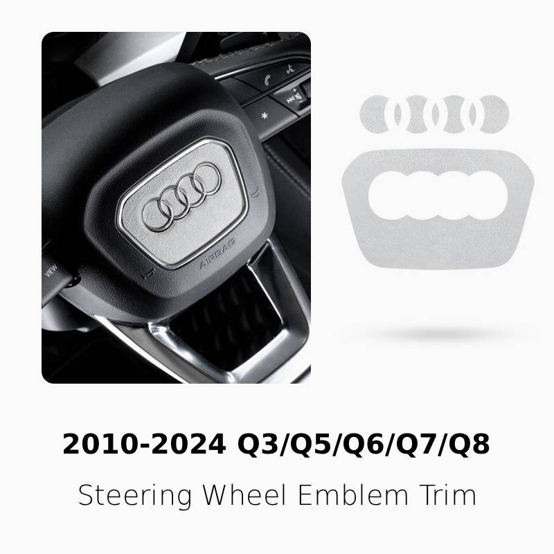 Asign Steering Wheel Logo Accent for Audi Q3 / Q5 / Q6 / Q7 / Q8