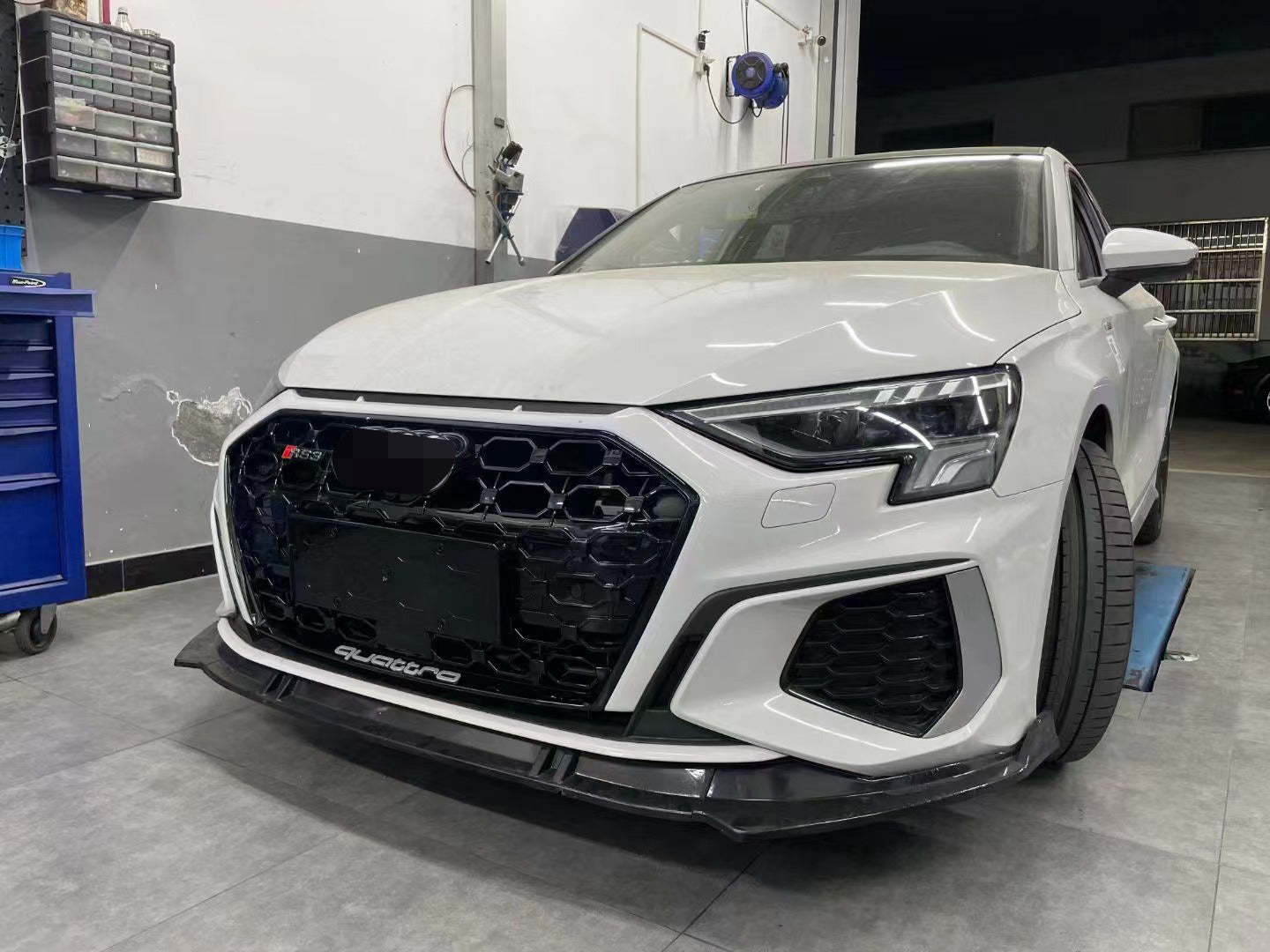 2020-2024 Audi RS3 Front Bumper For A3/S3 8Y Body Kits With ACC Fog Light Grille Honeycomb Grille Front Lip | RS3 Bumper