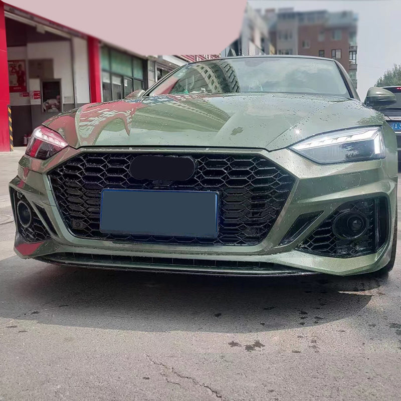 2020-2025 Audi RS5 Front Bumper For A5/S5 B9.5 Body Kits With ACC Fog Light Grille Honeycomb Grille Front Lip | RS5 Bumper