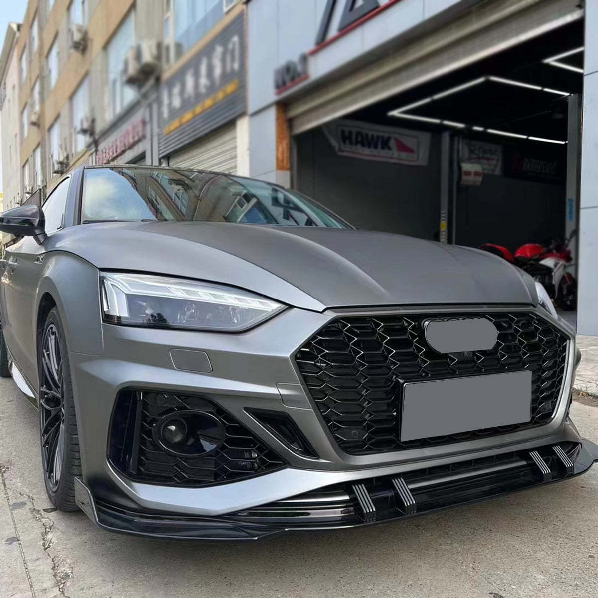 2020-2025 Audi RS5 Front Bumper For A5/S5 B9.5 Body Kits With ACC Fog Light Grille Honeycomb Grille Front Lip | RS5 Bumper
