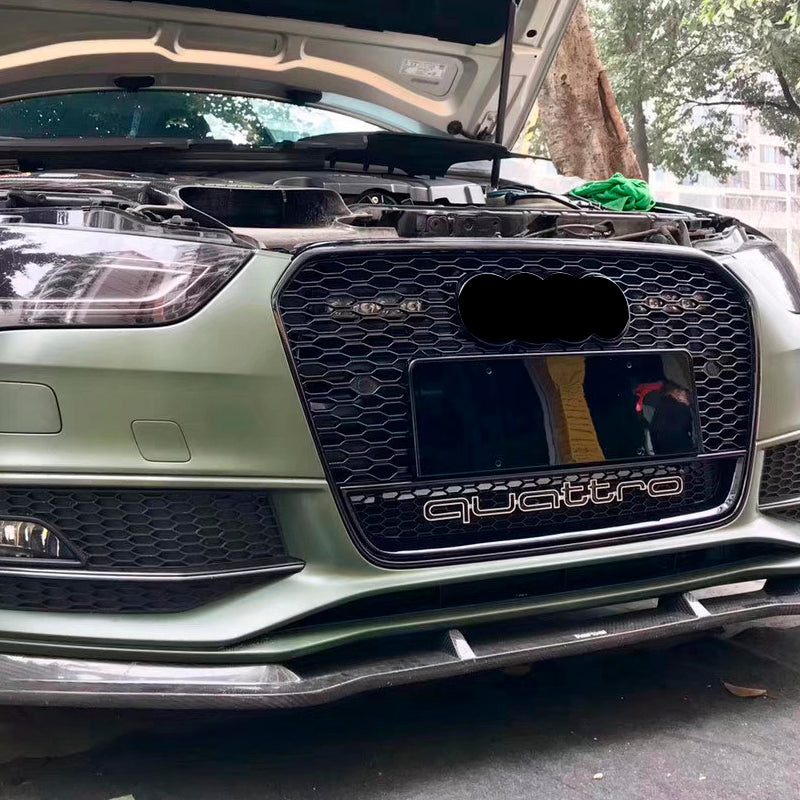 2013-2016 Audi RS4 Honeycomb Grille With Quattro In Lower Mesh For Audi A4 S4 B8.5