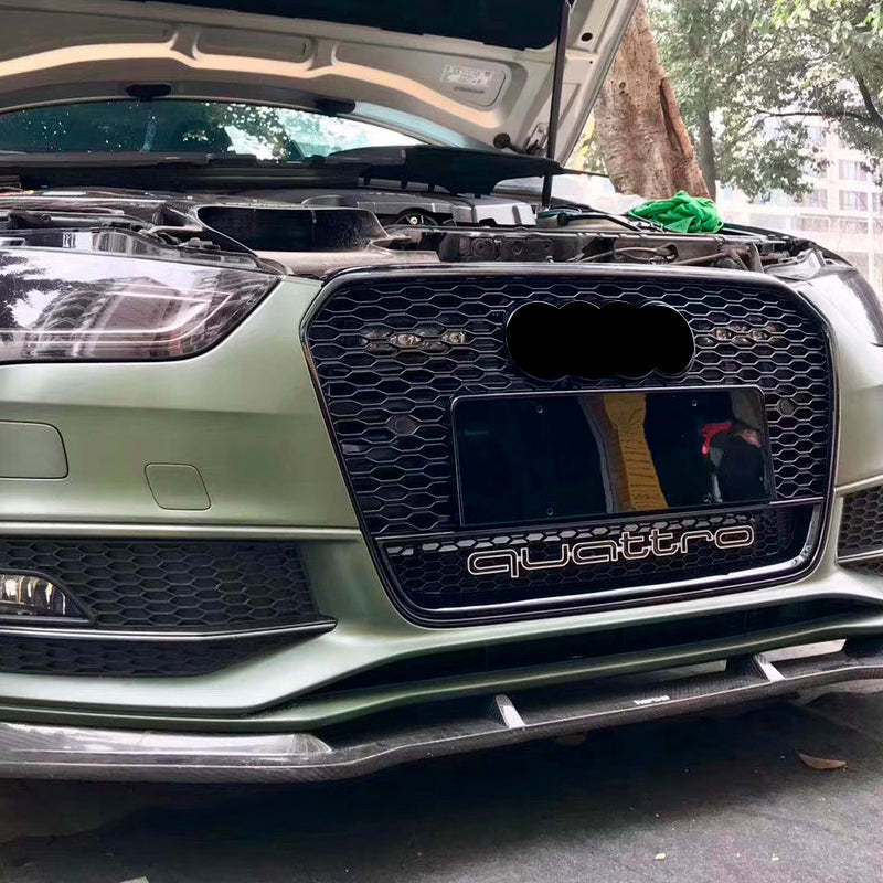 2013-2016 Audi RS4 Honeycomb Grille With Quattro In Lower Mesh For Audi A4 S4 B8.5