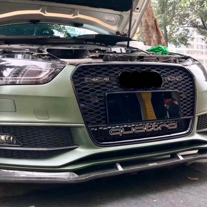2013-2016 Audi RS4 Honeycomb Grille With Quattro In Lower Mesh For Audi A4 S4 B8.5