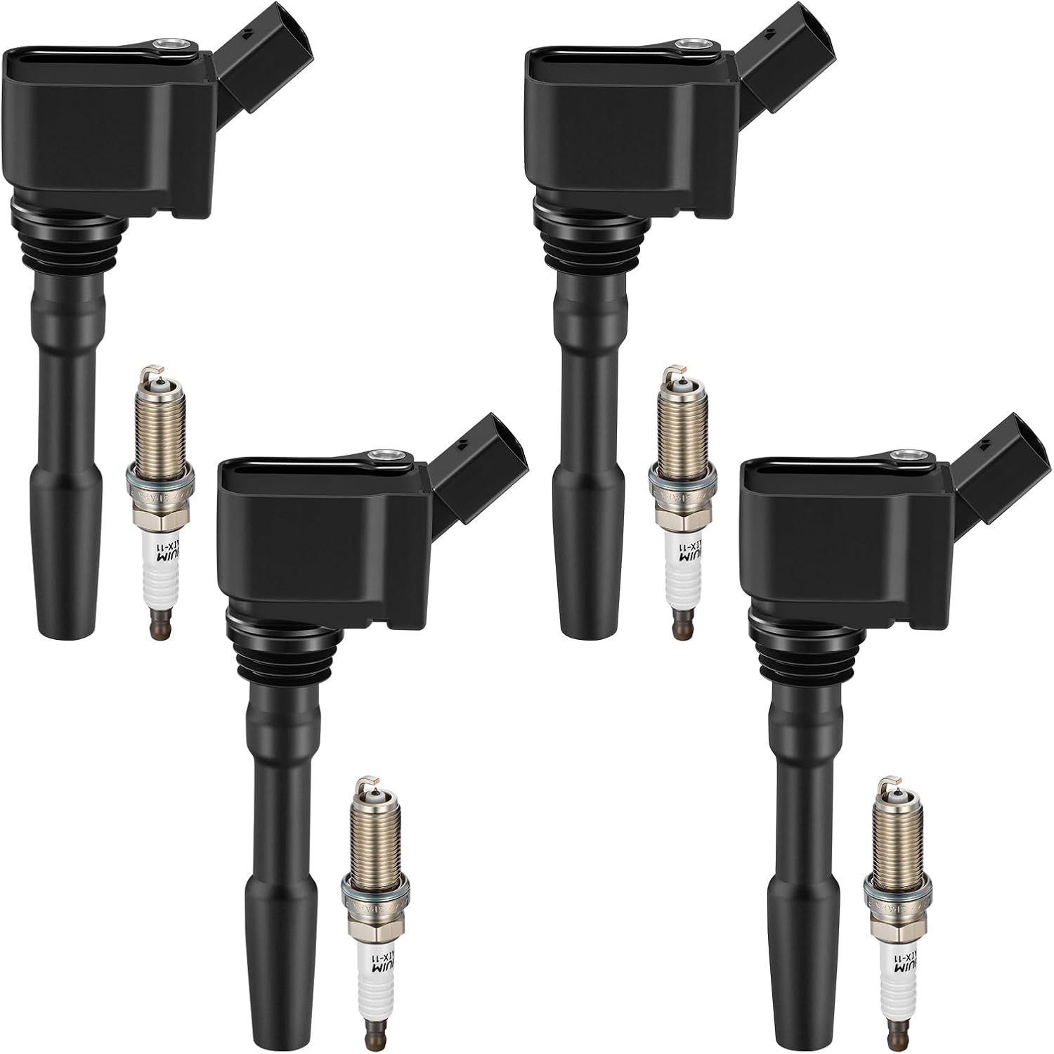 Asign 4 Ignition Coil 06J905110G and 4 Iridium Spark Plug XP5325 for Audi A3, A4, A5, Quattro, Allroad, Q7, S3; Volkswagen Golf R