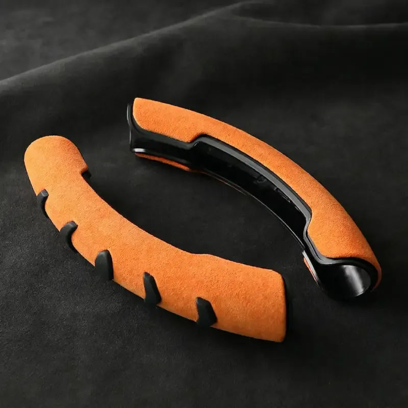 Asign Universal Non-Slip Microfiber Suede Steering Wheel Grip Covers (2-Piece Set, Multi-Color)