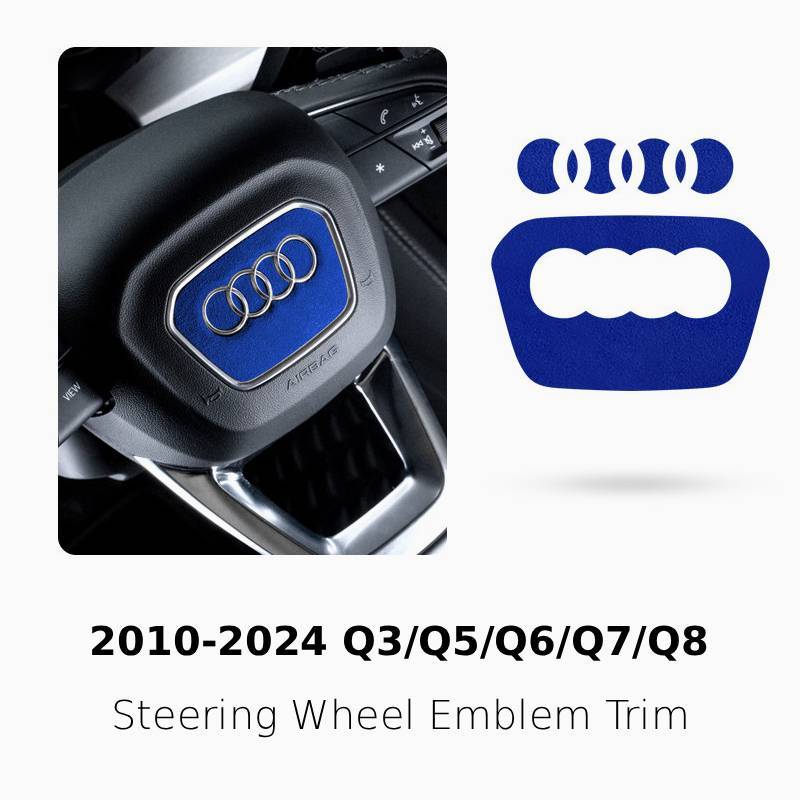 Asign Steering Wheel Logo Accent for Audi Q3 / Q5 / Q6 / Q7 / Q8