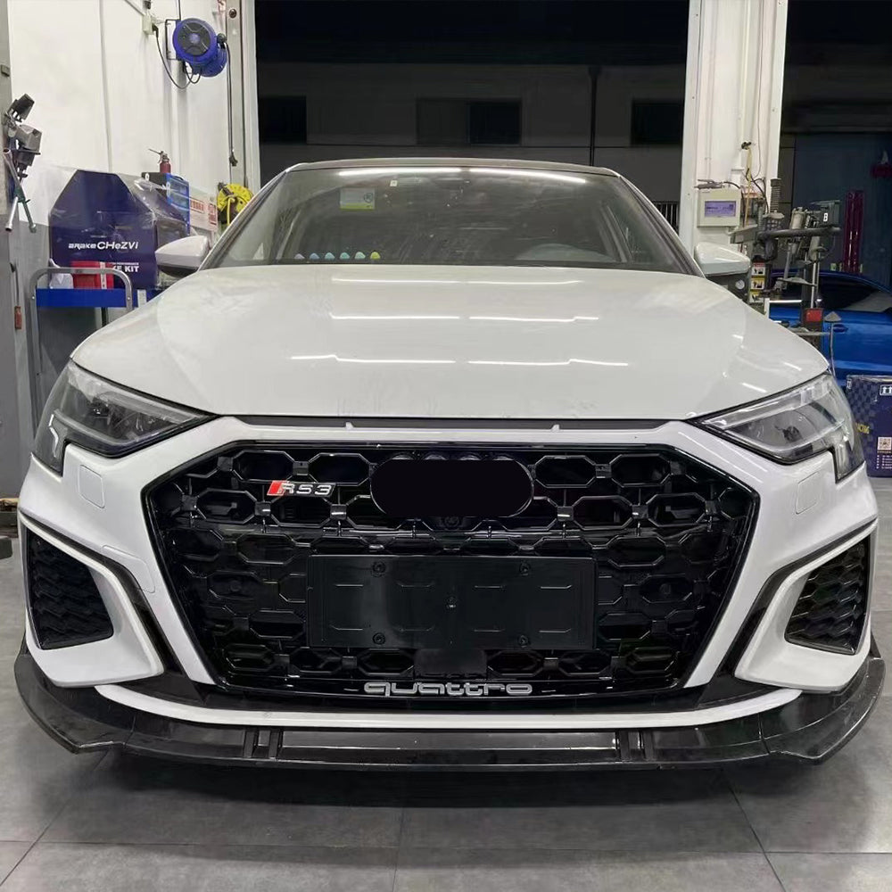 2020-2024 Audi RS3 Front Bumper For A3/S3 8Y Body Kits With ACC Fog Light Grille Honeycomb Grille Front Lip | RS3 Bumper
