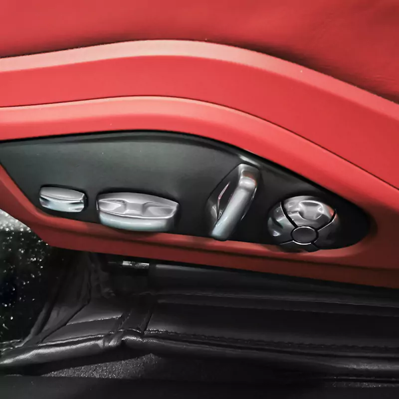 Asign Chrome Seat Adjustment Button Cover for 2022+ Porsche Models