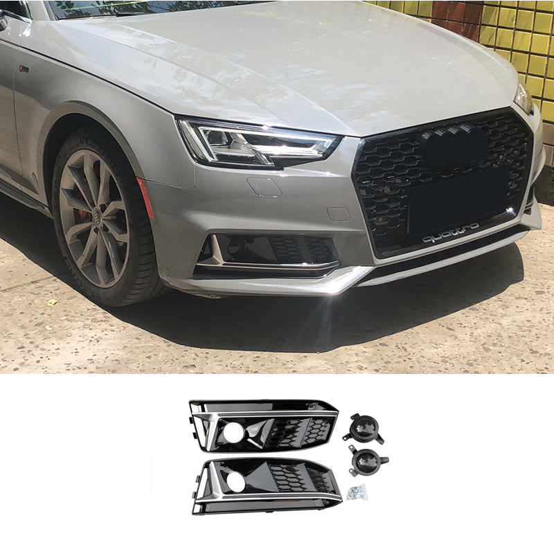 2017-2019 Audi RS4 Style S line Fog Light Grilles For Audi A4 S4 B9