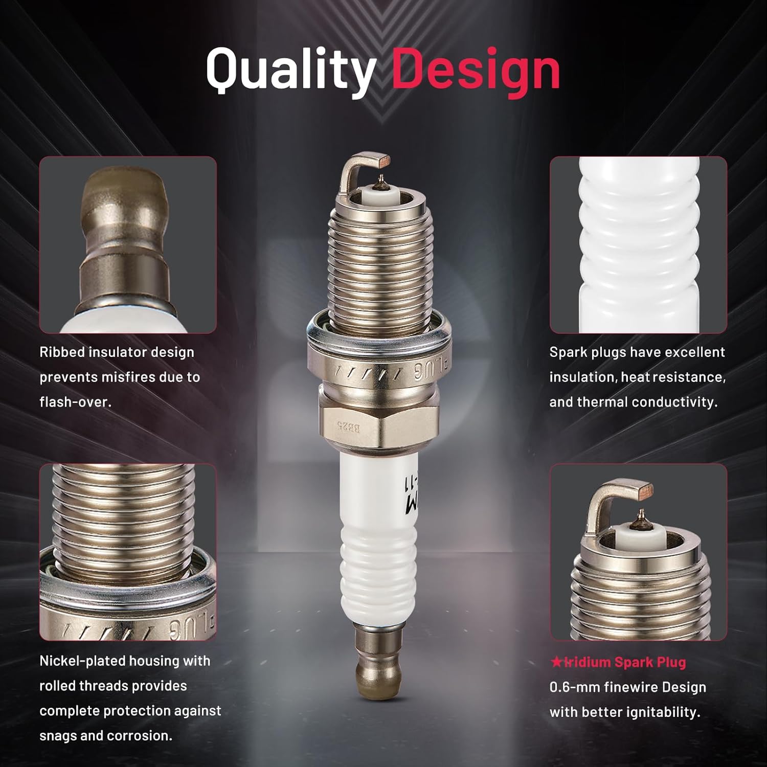 Asign 8PCS Iridium Spark Plugs 4504 Compatible with BMW M5, X5, Z8, 545i, 645Ci, 745i, 745Li (2000-2010), Replaces# PK20TT, BKR6EGP