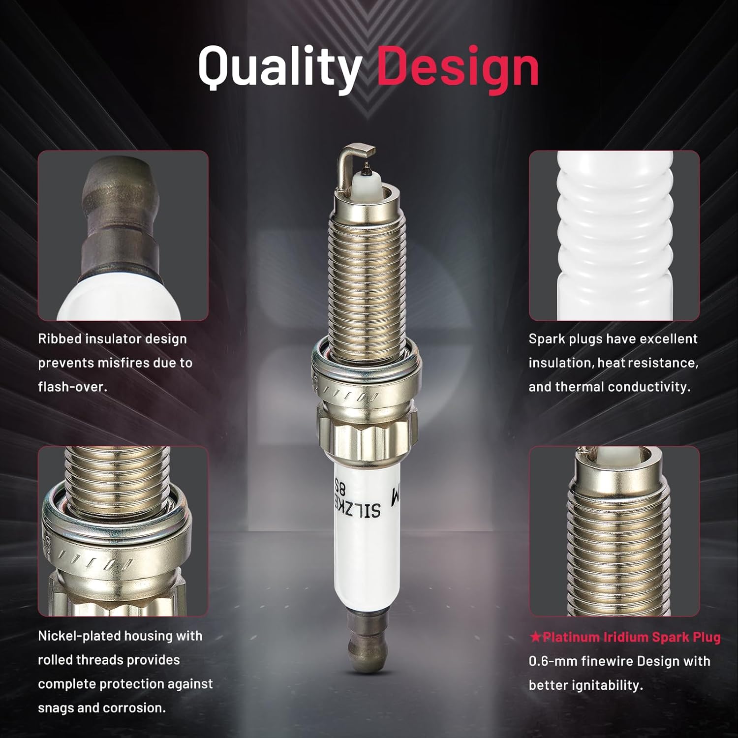 Asign 8PCS Platinum Iridium Spark Plugs 97506 Compatible with BMW M2, M3, M4, M5, M6, 320i, 328i, 335i, 535i, X5, Z4 (2011-2020), Replaces# 12120039664, SILZKBR8D8S