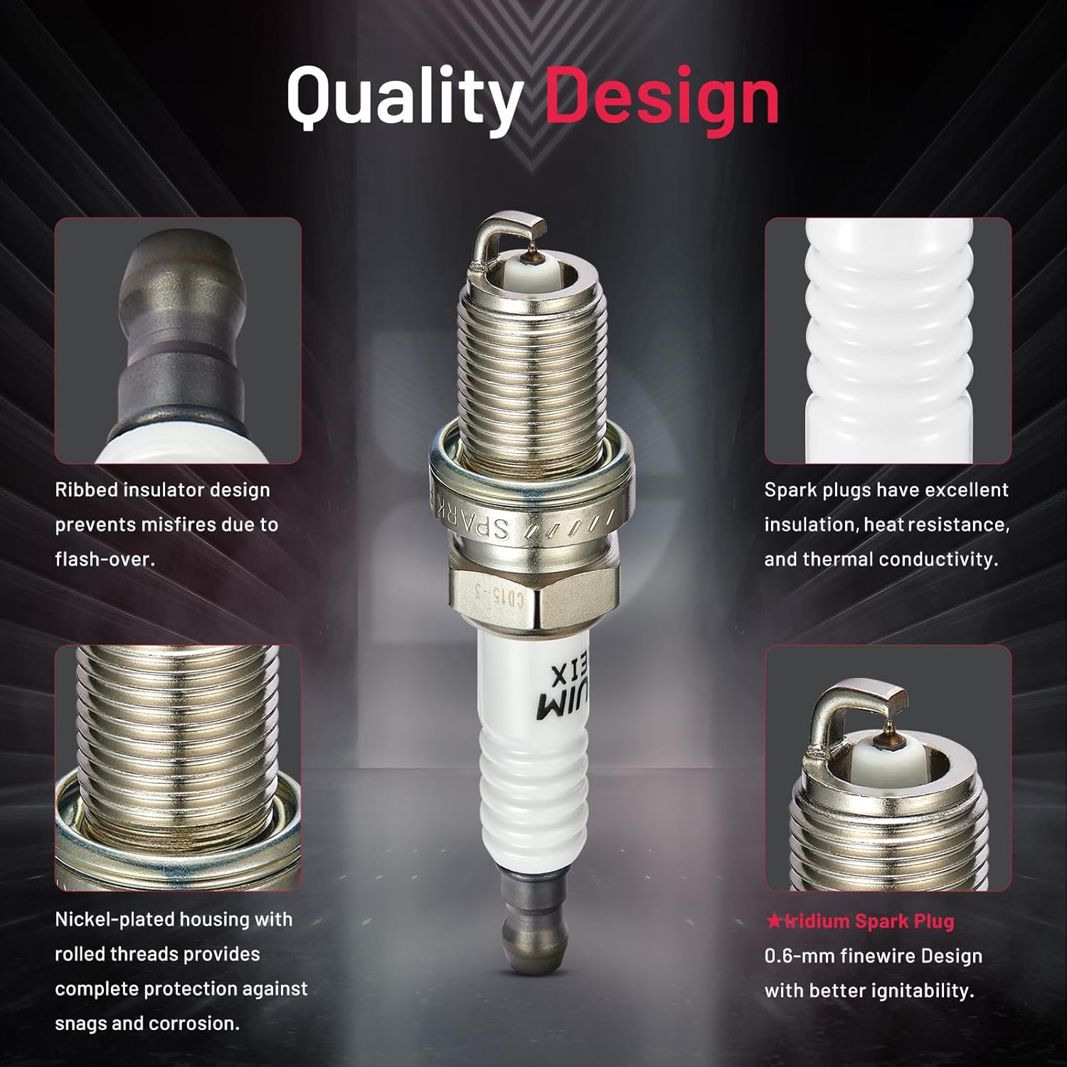 Asign 4PCS Iridium Spark Plugs BKR6E Compatible with BMW 318i, 318is, 318ti, Z3 (1991-2002), Replaces# 6962, AR3923
