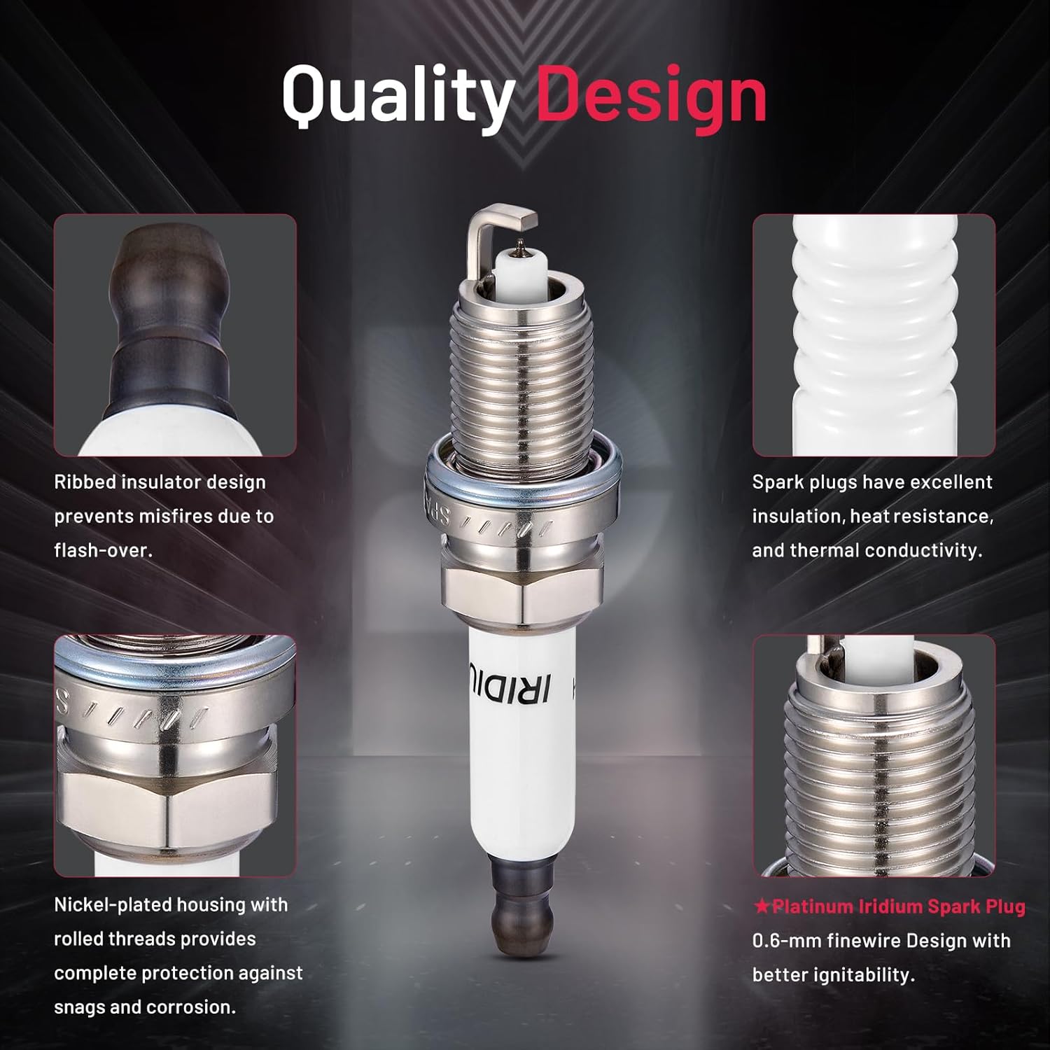 Asign 8PCS Platinum Iridium Spark Plugs 4294 for 2006-2010 BMW 550i, 650i, 750i, 750Li & 2004-2010 BMW X5 4.8L V8