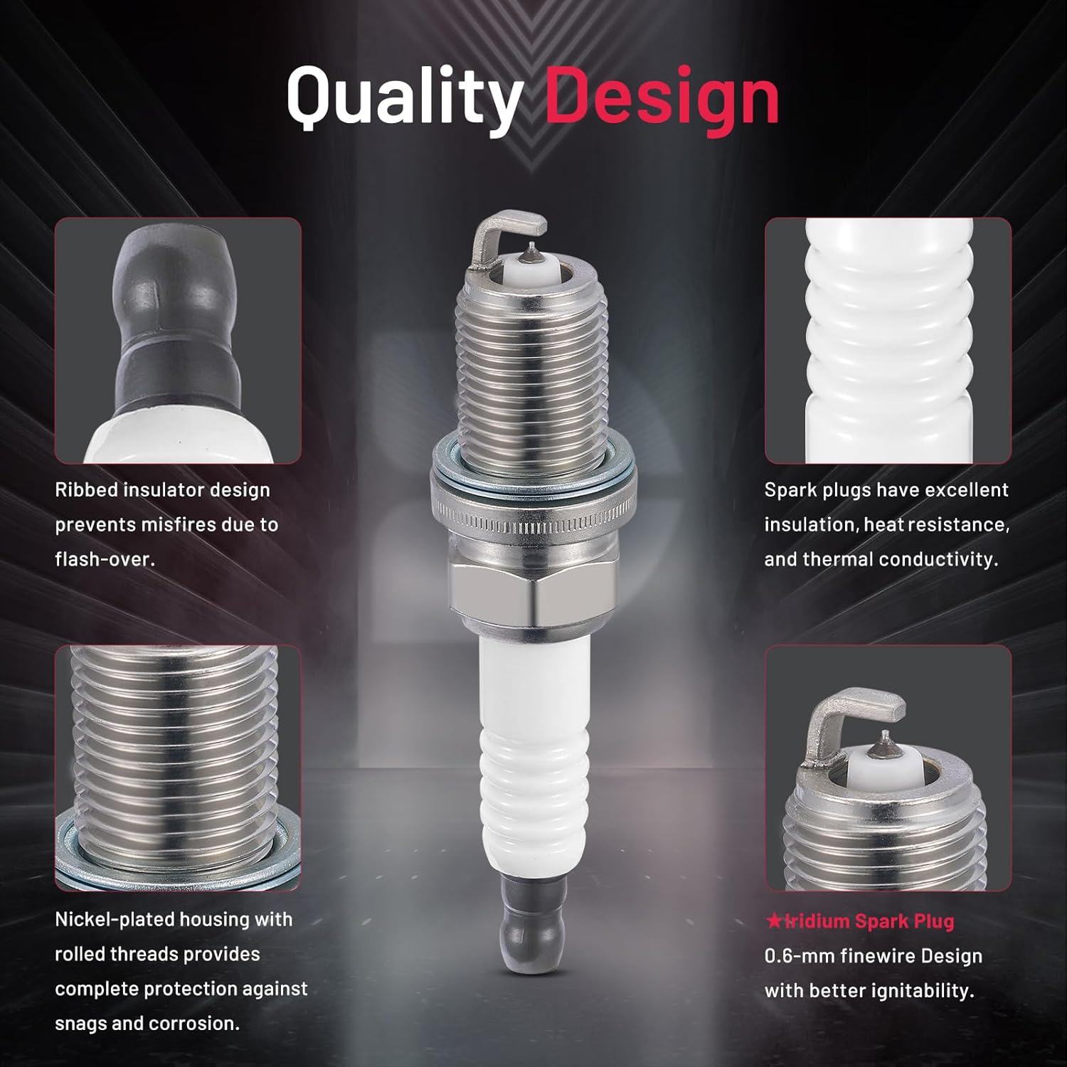 Asign 4PCS Iridium Spark Plugs 2668 Compatible with Audi 3.0L V6 Models: A6, A7, A8, Q5, Q7, S4, S5 & SQ5 (2009-2019)