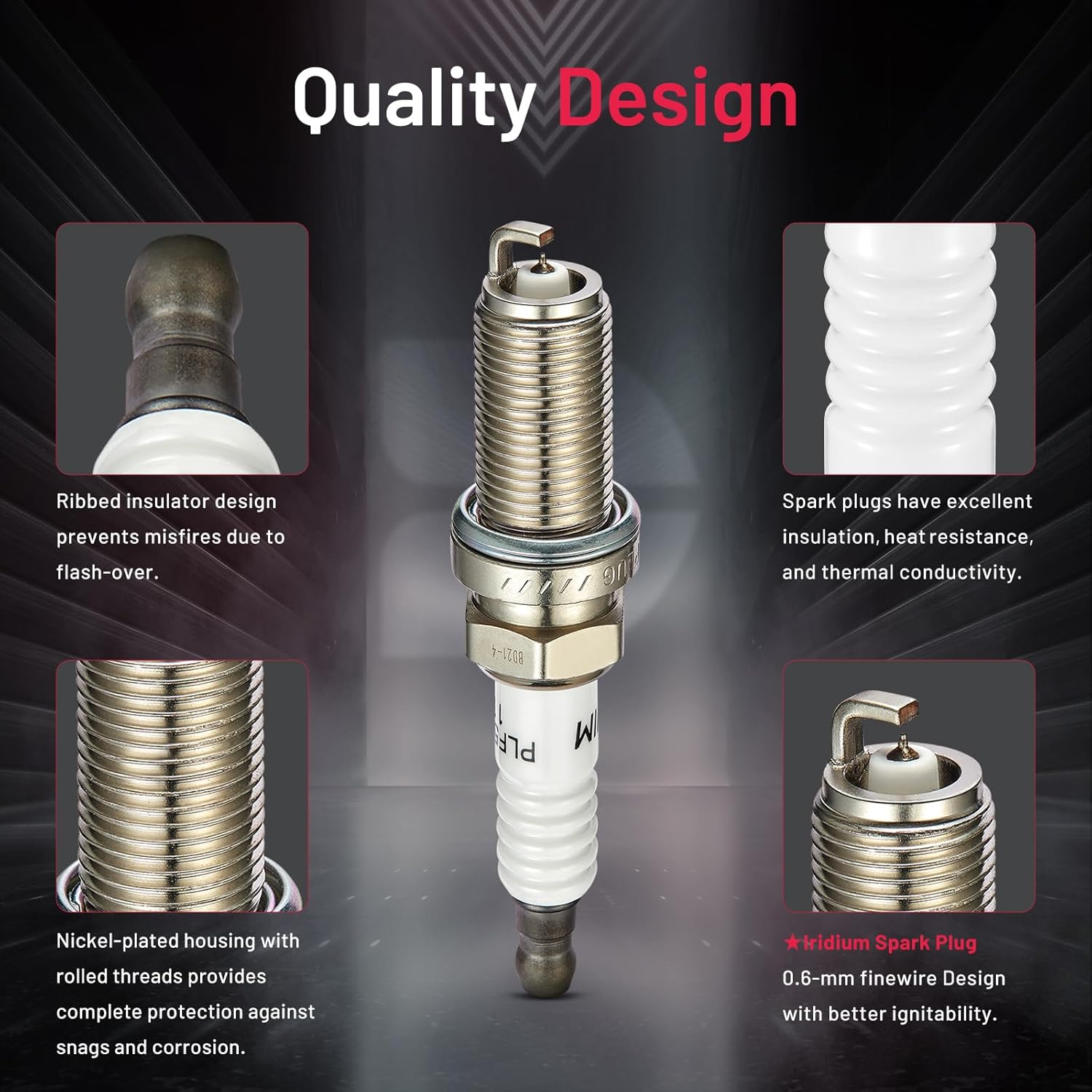 Asign 4PCS Iridium Spark Plugs APP5325 for Audi A4