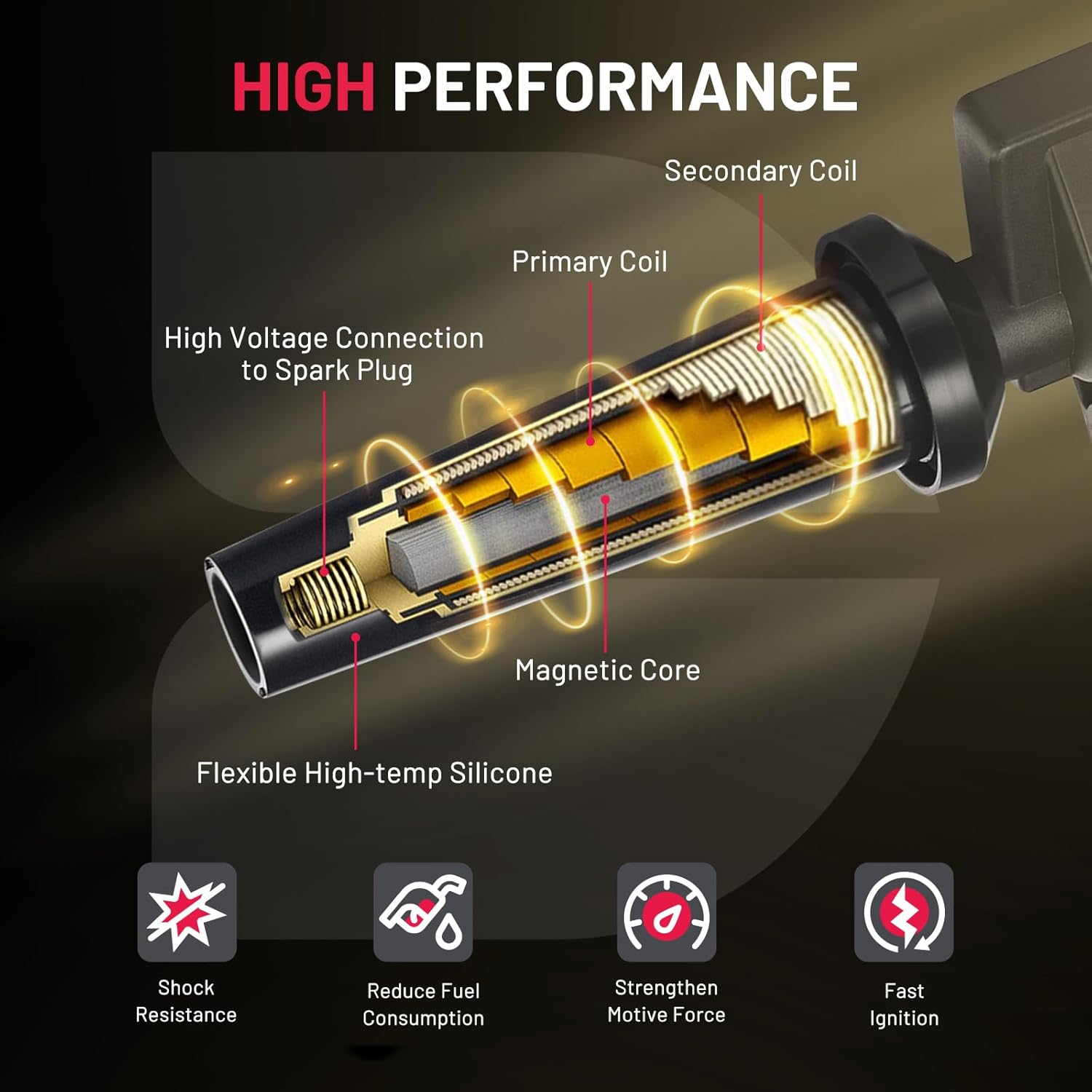 Asign 6PCS Ignition Coil Pack 12137594937 for BMW 1991-2016 (328i 335i 525i 528i 740i X3 X5 X6 Z4 M3 M5 M6)