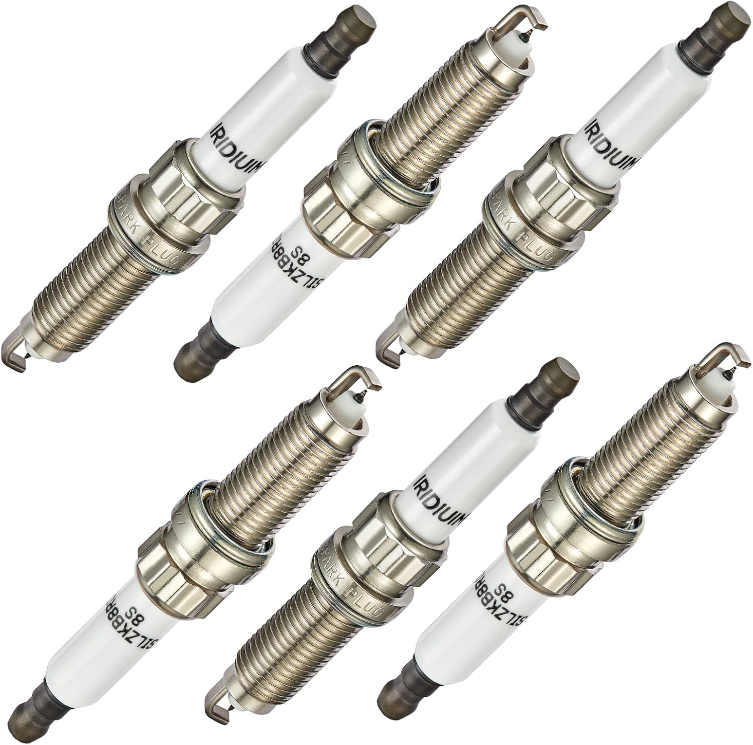 Asign 6PCS Iridium Spark Plugs 97506 Compatible with BMW 135i, 335i, 435i, 535i, 640i, 740i, X3, X5, X6 (3.0L L6), Replaces# 12120039664, SILZKBR8D8S