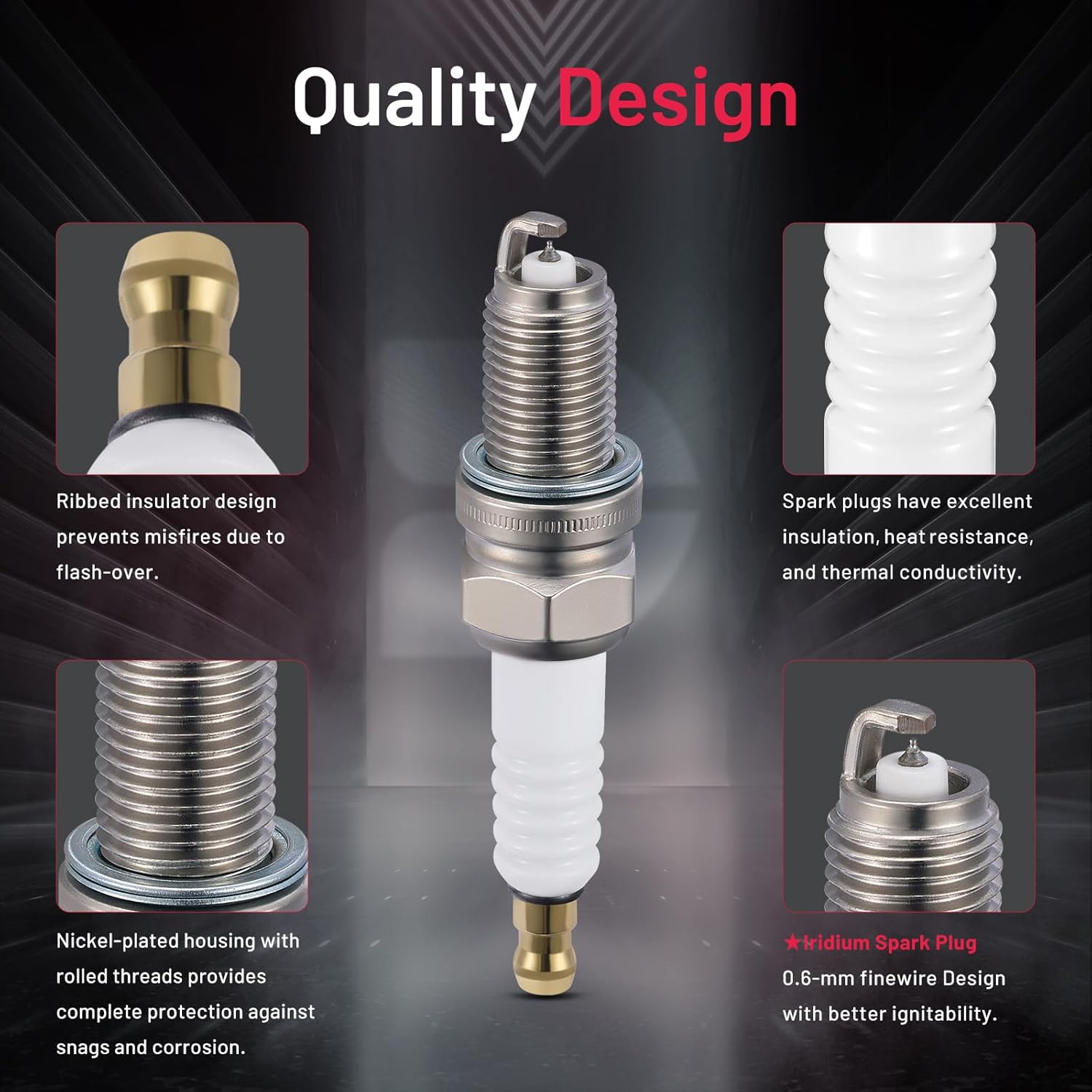 Asign 4PCS Iridium Spark Plugs 4339 Compatible with BMW M3 (2001-2006), Z3 (2001-2002), Z4 (2006-2008), Replaces# DCPR8E