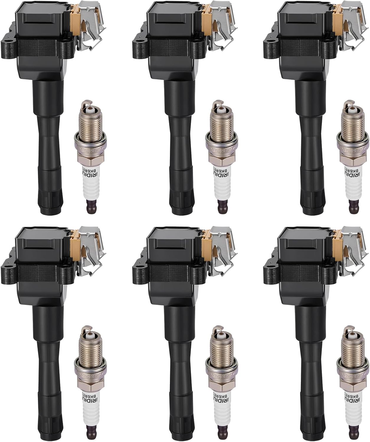 Asign 6 Ignition Coil UF226 and 6 Iridium Spark Plug 6418 for BMW 320i, 325i, 325is, 525i, 525iT 2.0L 2.5L L6