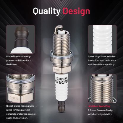 Asign 6PCS Iridium Spark Plugs 6418 Compatible with BMW 320i, 325Ci, 330xi, 528i, 530i, M3, X3, X5, Z3, Z4, Replaces# BKR6EIX, 6418
