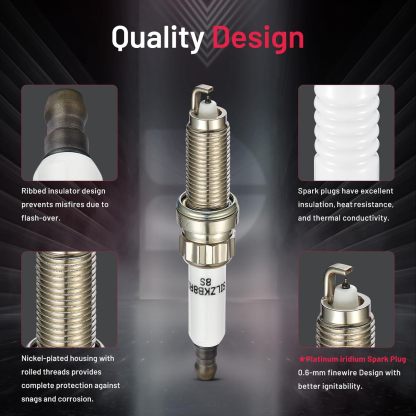 Asign 6PCS Iridium Spark Plugs 97506 Compatible with BMW 135i, 335i, 435i, 535i, 640i, 740i, X3, X5, X6 (3.0L L6), Replaces# 12120039664, SILZKBR8D8S