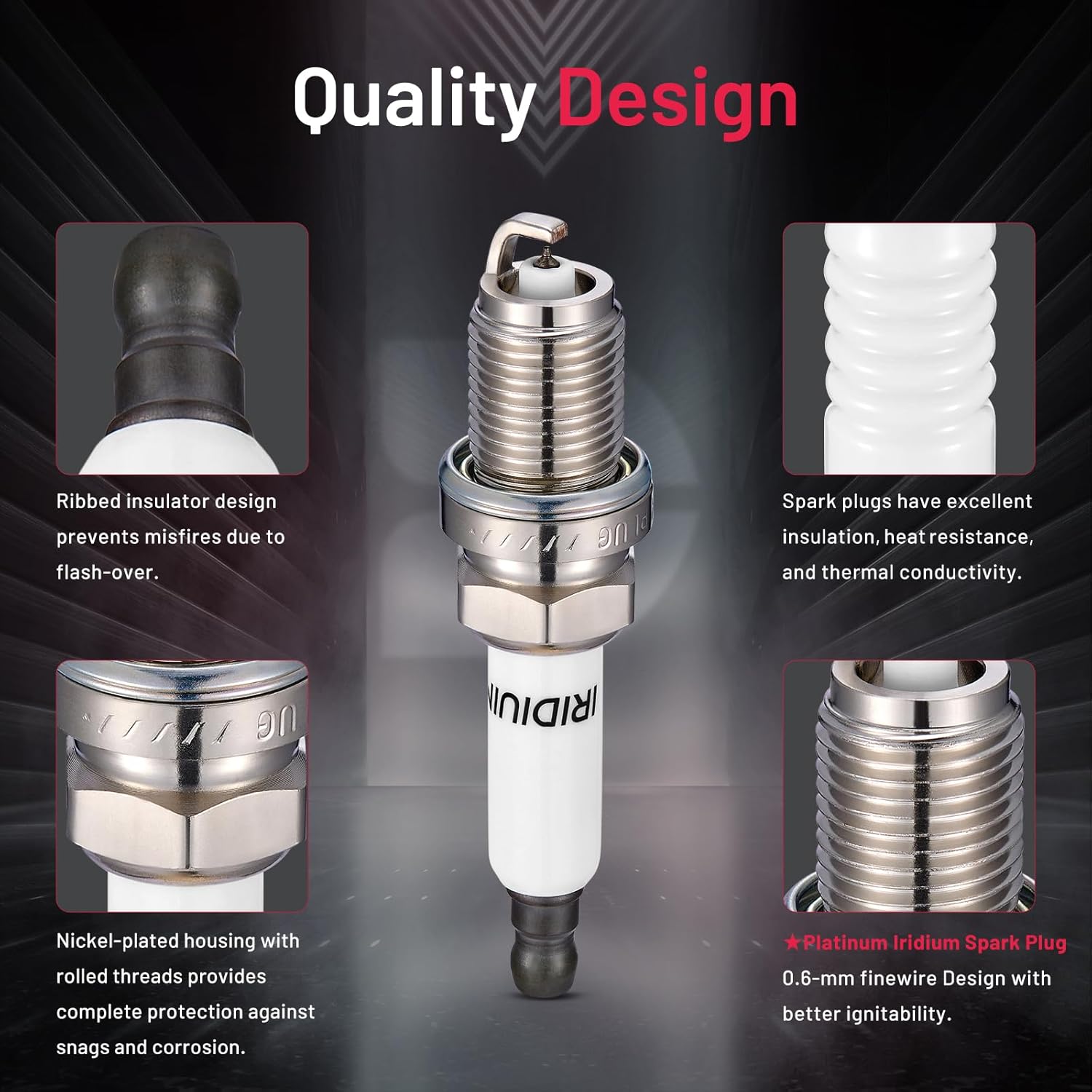 Asign 6PCS Platinum Iridium Spark Plugs 94460 Compatible with Audi 3.0L V6 Models: A6, A7, A8, Q5, Q7, S4, S5 & SQ5 (2009-2019)