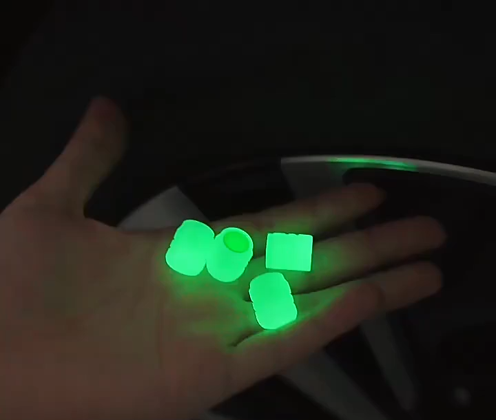 Asign Integrated Design Glow-in-the-Dark Tire Valve Stem Caps