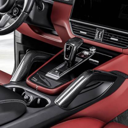 Asign Carbon Fiber Texture Door Handle & Center Console Armrest Trim – Custom Fit for Porsche Cayenne (2011–2025)