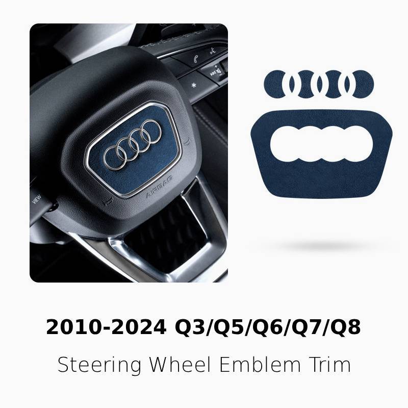 Asign Steering Wheel Logo Accent for Audi Q3 / Q5 / Q6 / Q7 / Q8