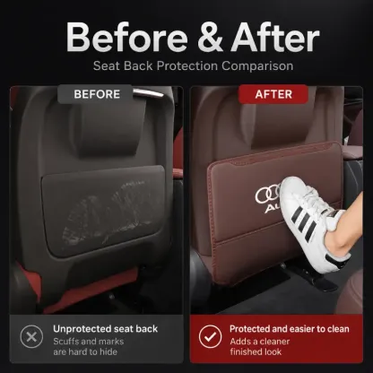 Asign Seat Back Storage Organizer Half-Cover for Audi Vehicles – Leather-Like Rear Seat Pocket
